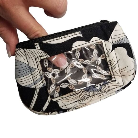 Vera Bradley NEW! Set of Two Black & White Wristlet and Clip Zip ID Holder Bags. - Picture 5 of 9